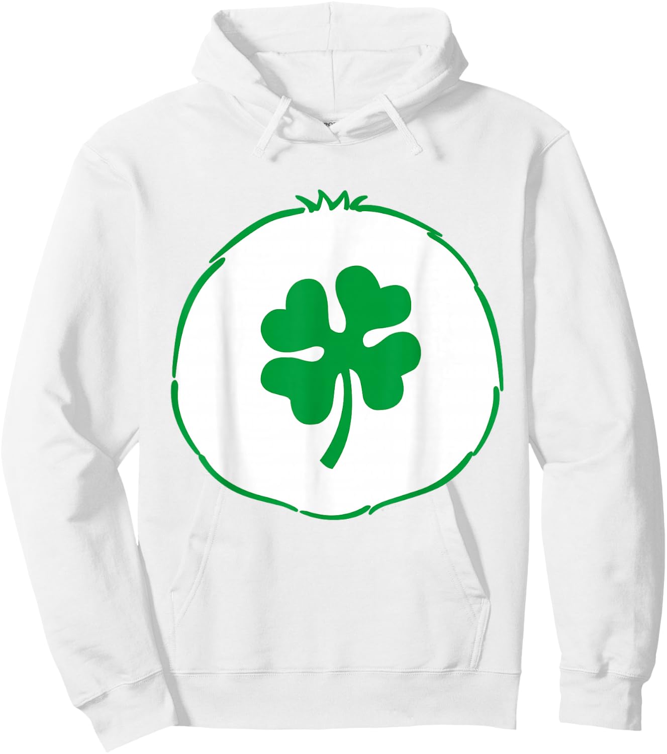 Care Bears Good Luck Belly , Green Hoodie - Hoodie | White