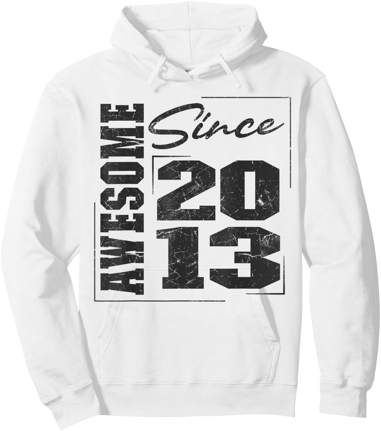 Born In 2013, Vintage Varsity Awesome Since 2013 Birthday Hoodie - Hoodie | White