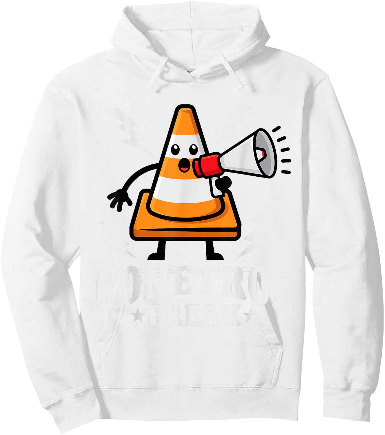 Funny Halloween Traffic Cone Conetrol Freak Highway Cones Hoodie - Hoodie | White