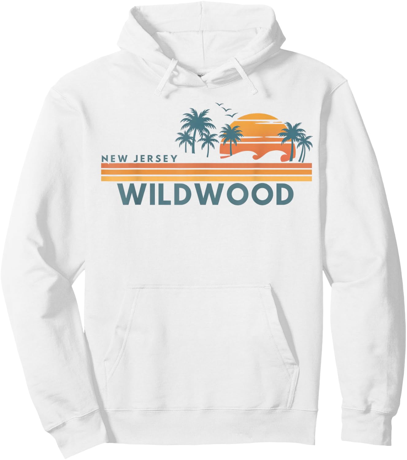 Wildwood Beach New Jersey Summer Vacation Vintage 70's Hoodie - Hoodie | White