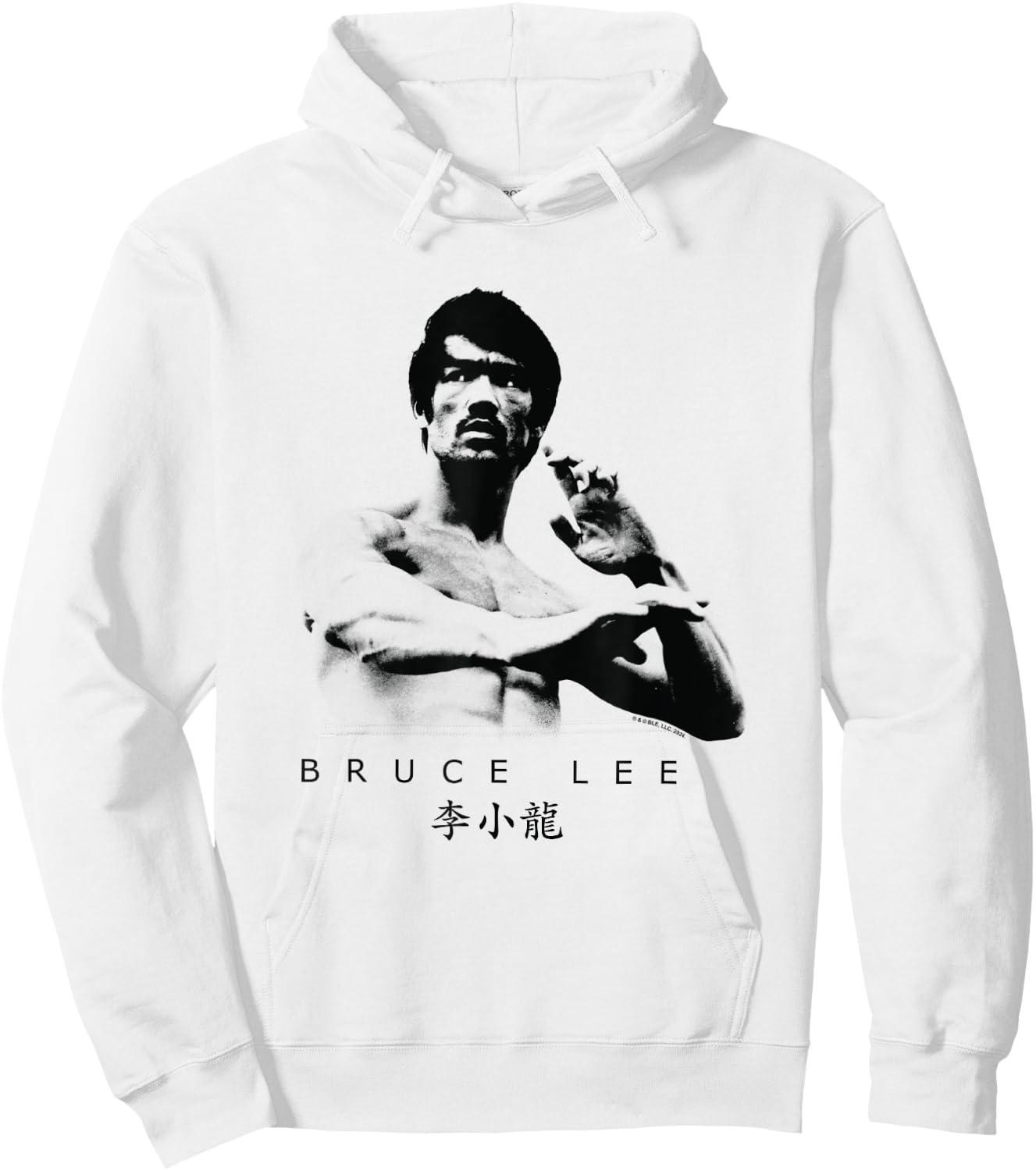 Bruce Lee On Guard Pose Epic Shot , white, S Hoodie - Hoodie | White