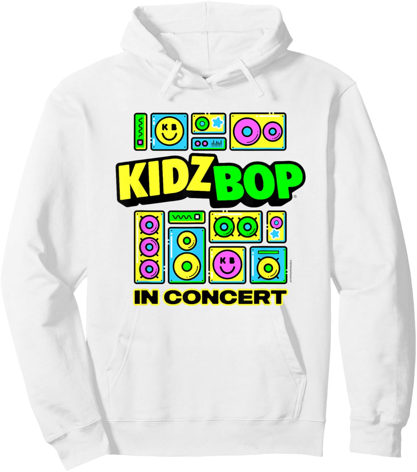 Kidz BOP in Concert Merch – Smiley Speakers Hoodie - Hoodie | White
