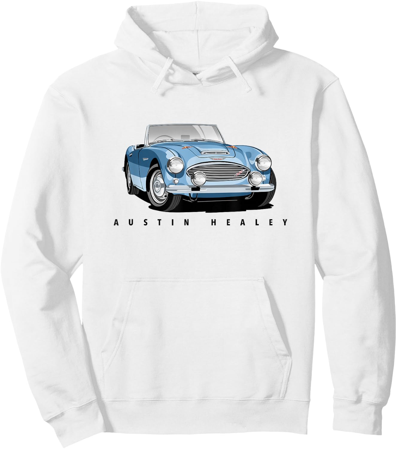 British Classic Sports Car Austin Healey , gray Hoodie - Hoodie | White