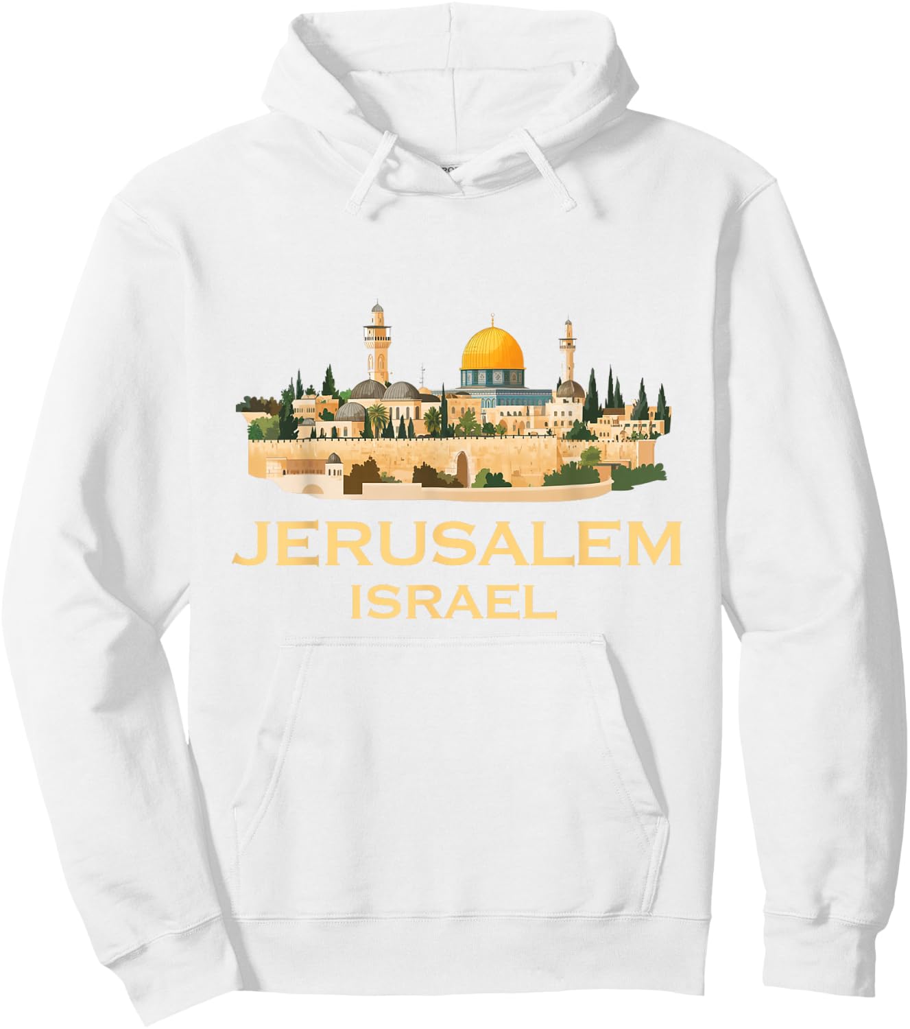 Jerusalem Souvenir Israel Skyline Jewish Israeli Women Men Hoodie - Hoodie | White