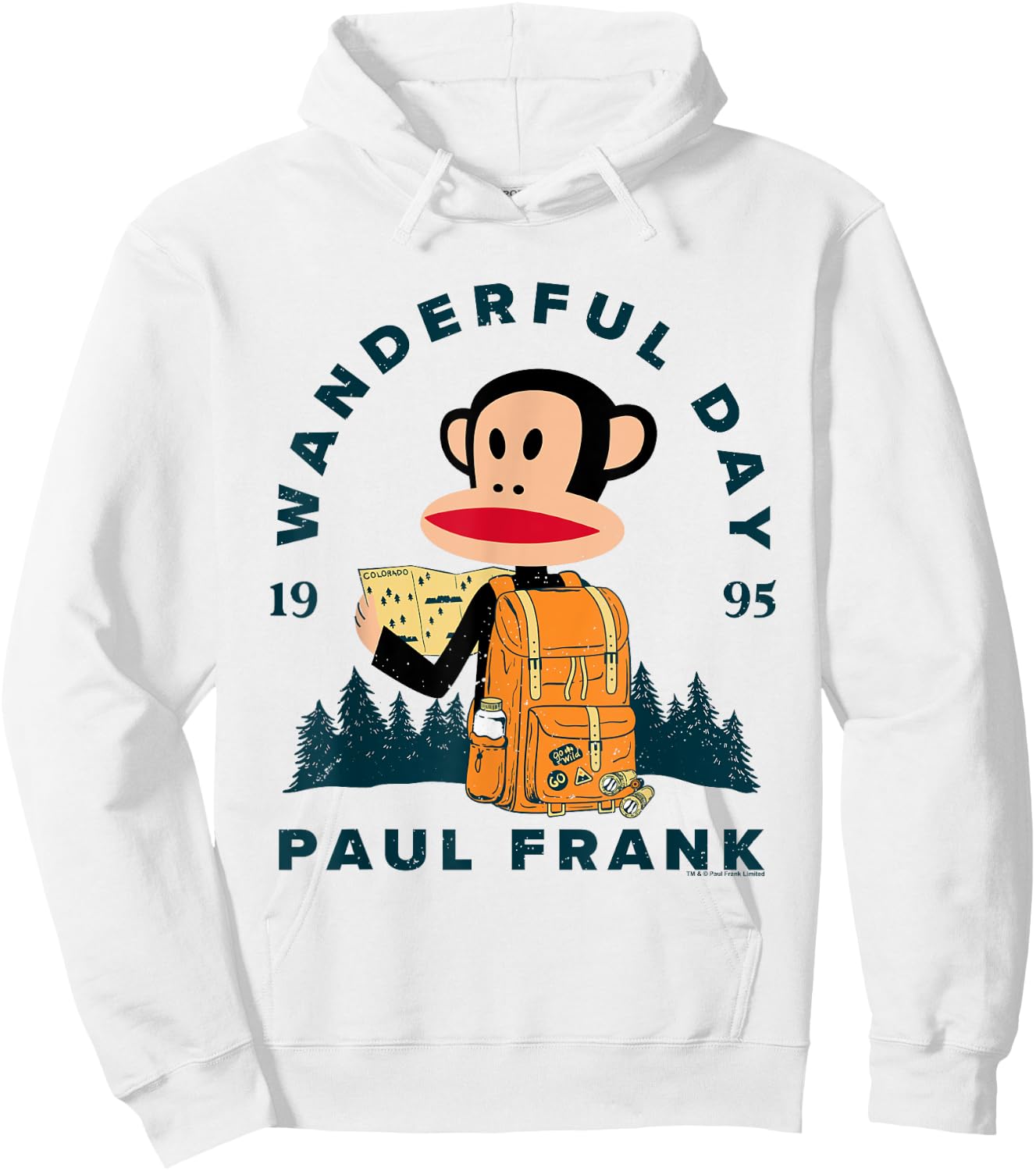 Paul Frank Julius Adventure Wanderful Day Hoodie - Hoodie | White