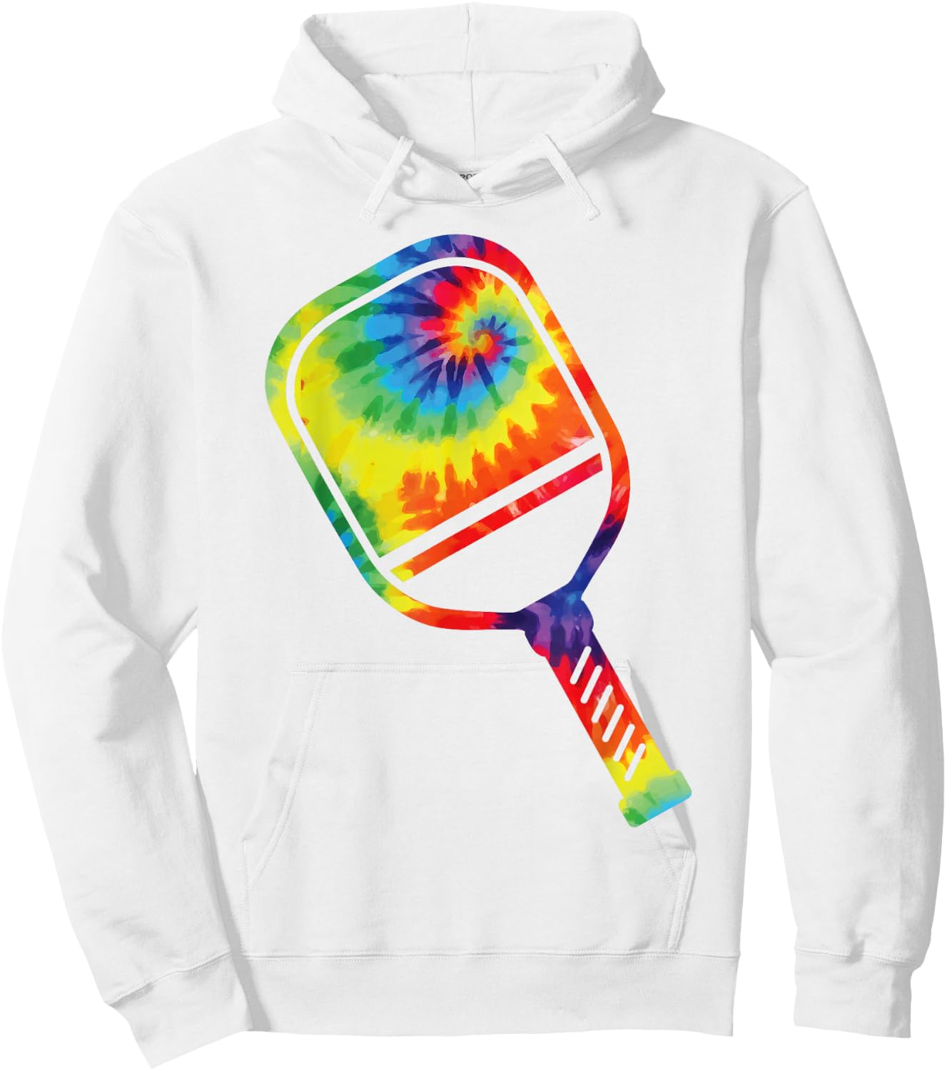 Pickleball Paddle Tie Dye Retro 80s 90s Hoodie - Hoodie | White