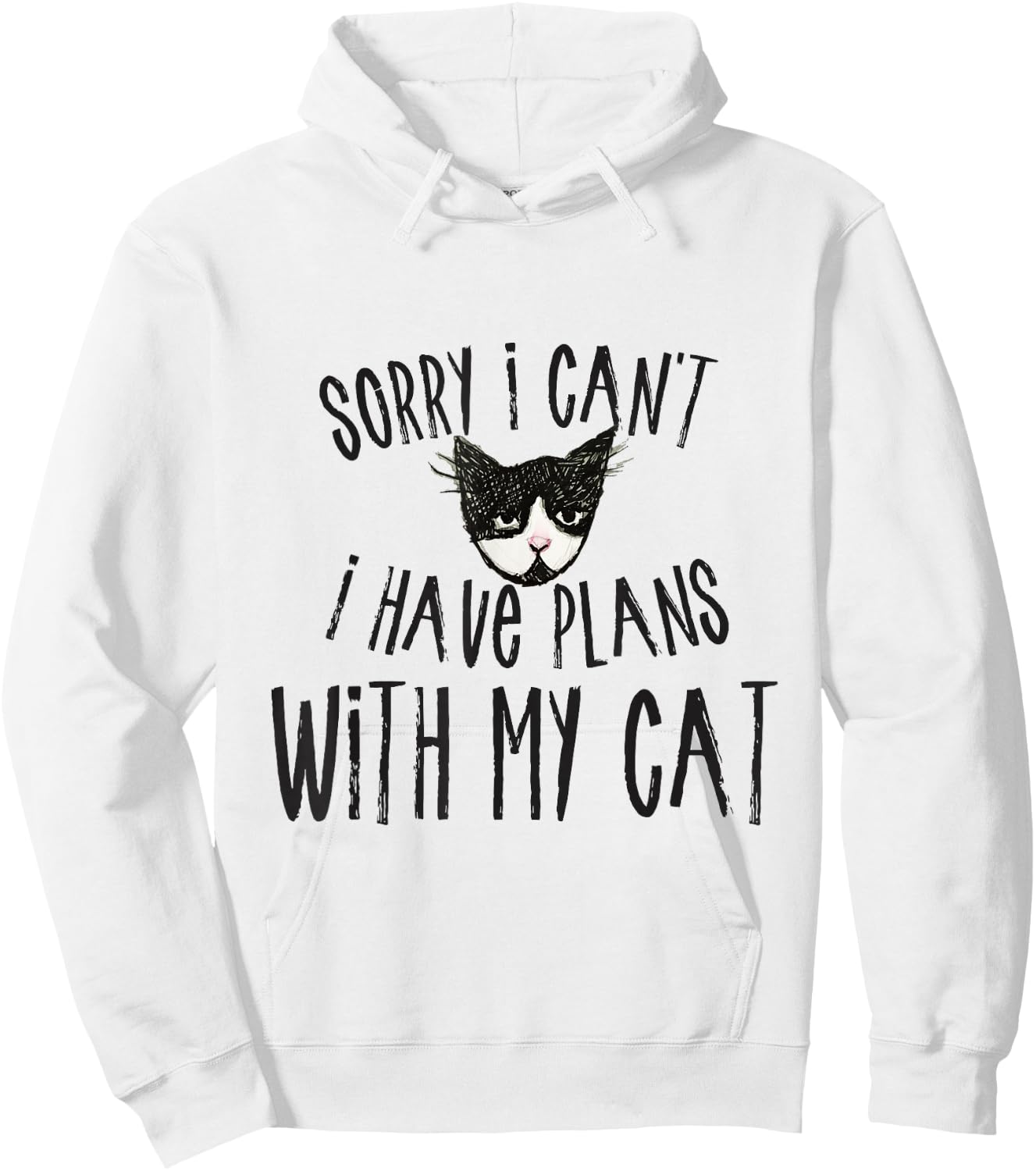 Sorry I can't I have plans with my Cat Short Sleeve Hoodie - Hoodie | White