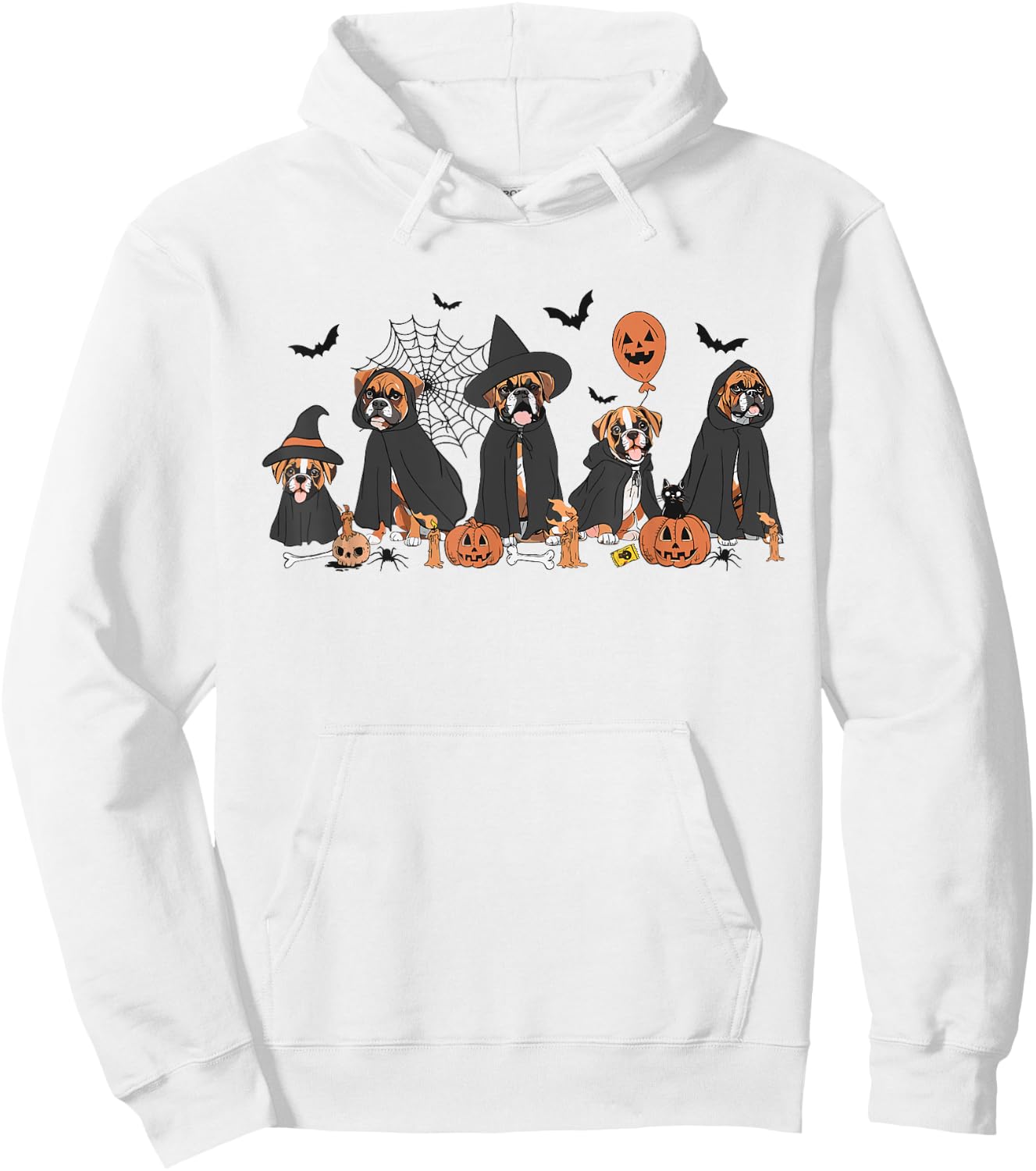 Five Witch Boxer Dog Halloween Boxer Dog Spooky Season Women Hoodie - Hoodie | White