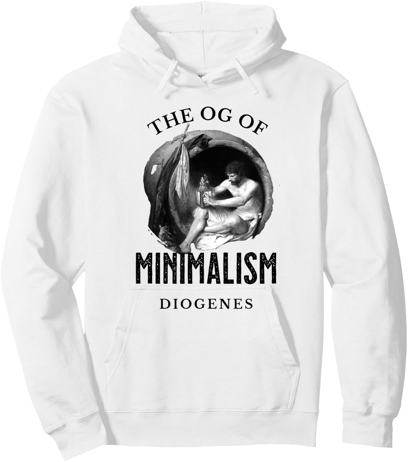 Diogenes, OG of Minimalism, retro philosophy Hoodie - Hoodie | White