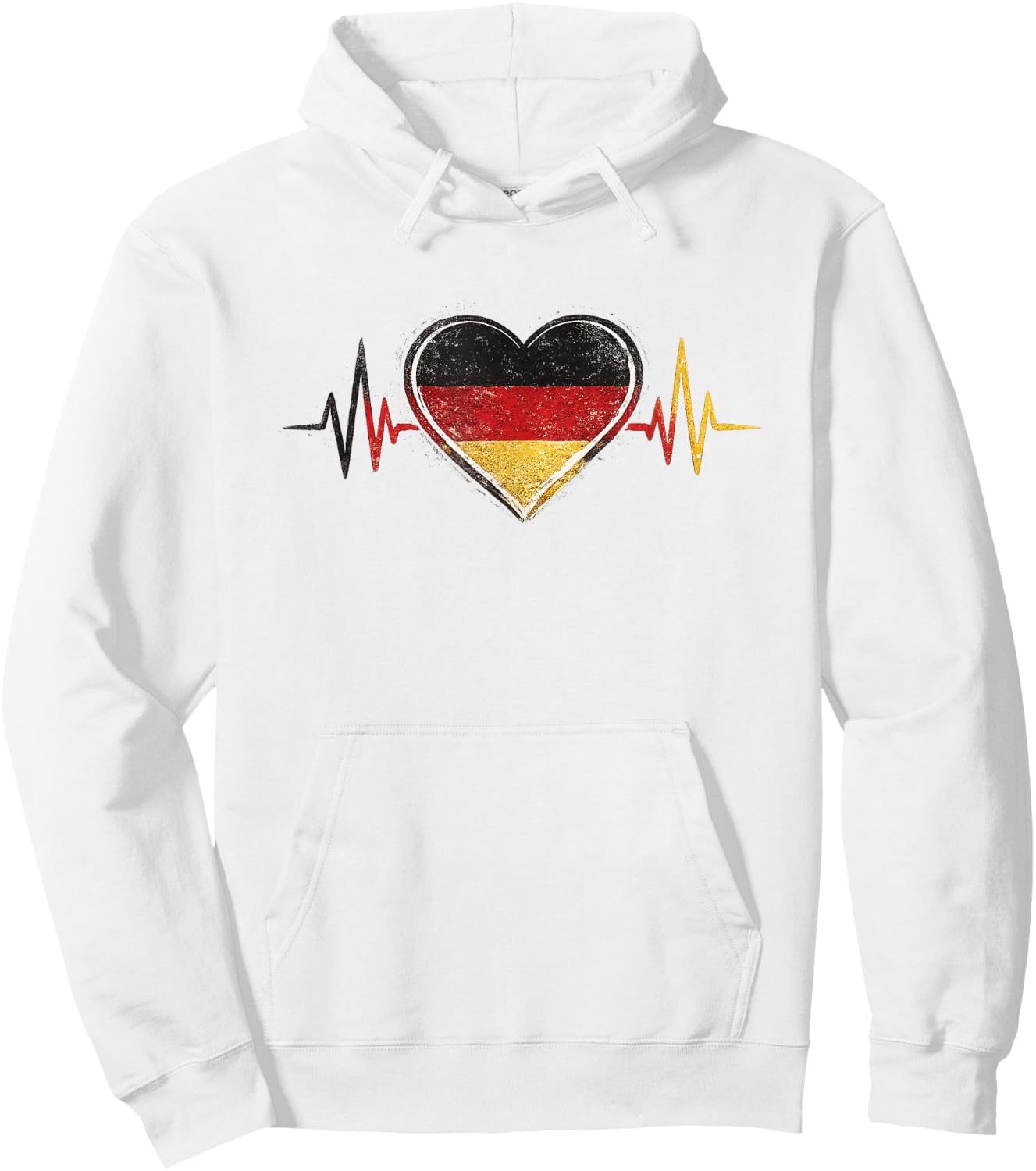 Deutschland Herzschlag Herz Flagge Hoodie - Hoodie | White