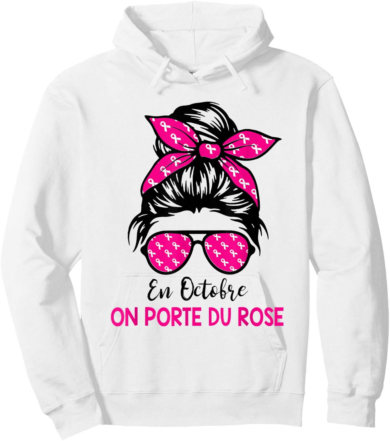 Breast Cancer October Pink Ribbon Woman In October On Wear , white, S Hoodie - Hoodie | White