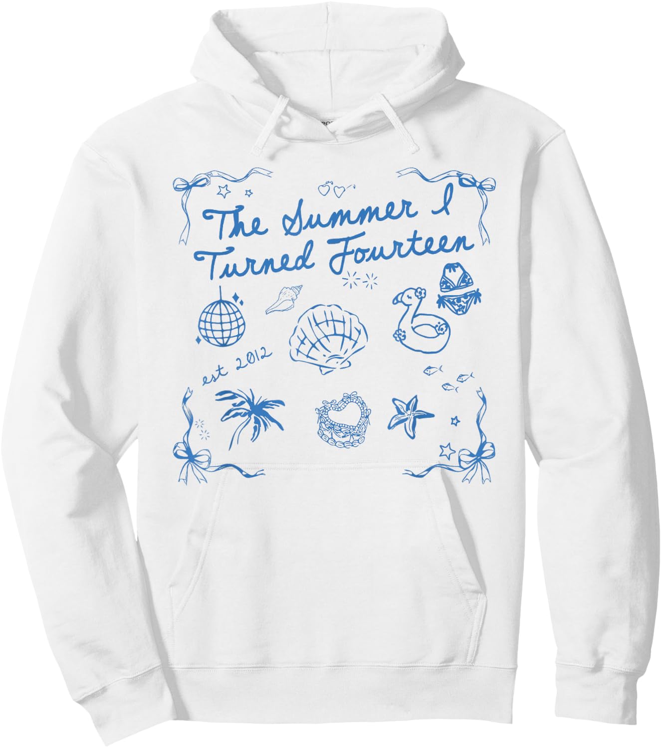 Summer I Turned Fourteen Year Old Est 2012 14th Birthday Hoodie - Hoodie | White