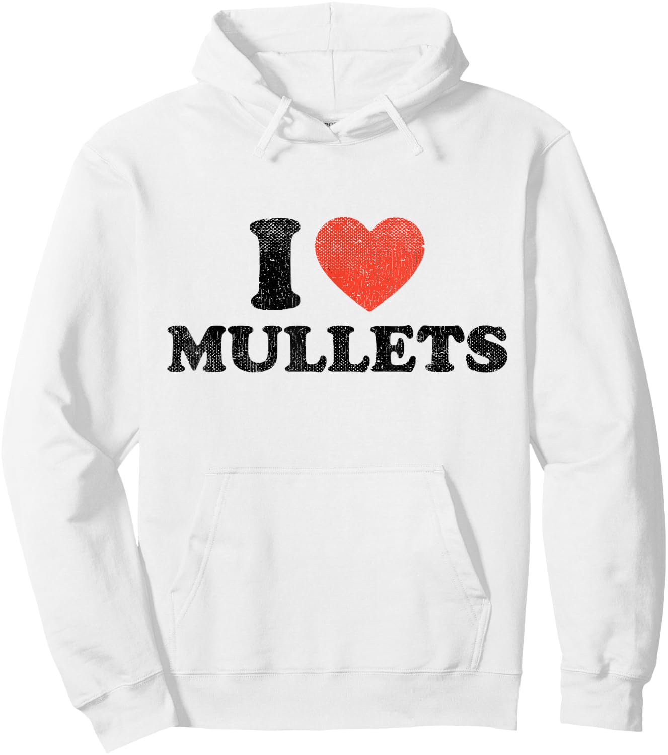 I Heart Mullets Distressed Outfit Mullet Hairstyle Hoodie - Hoodie | White