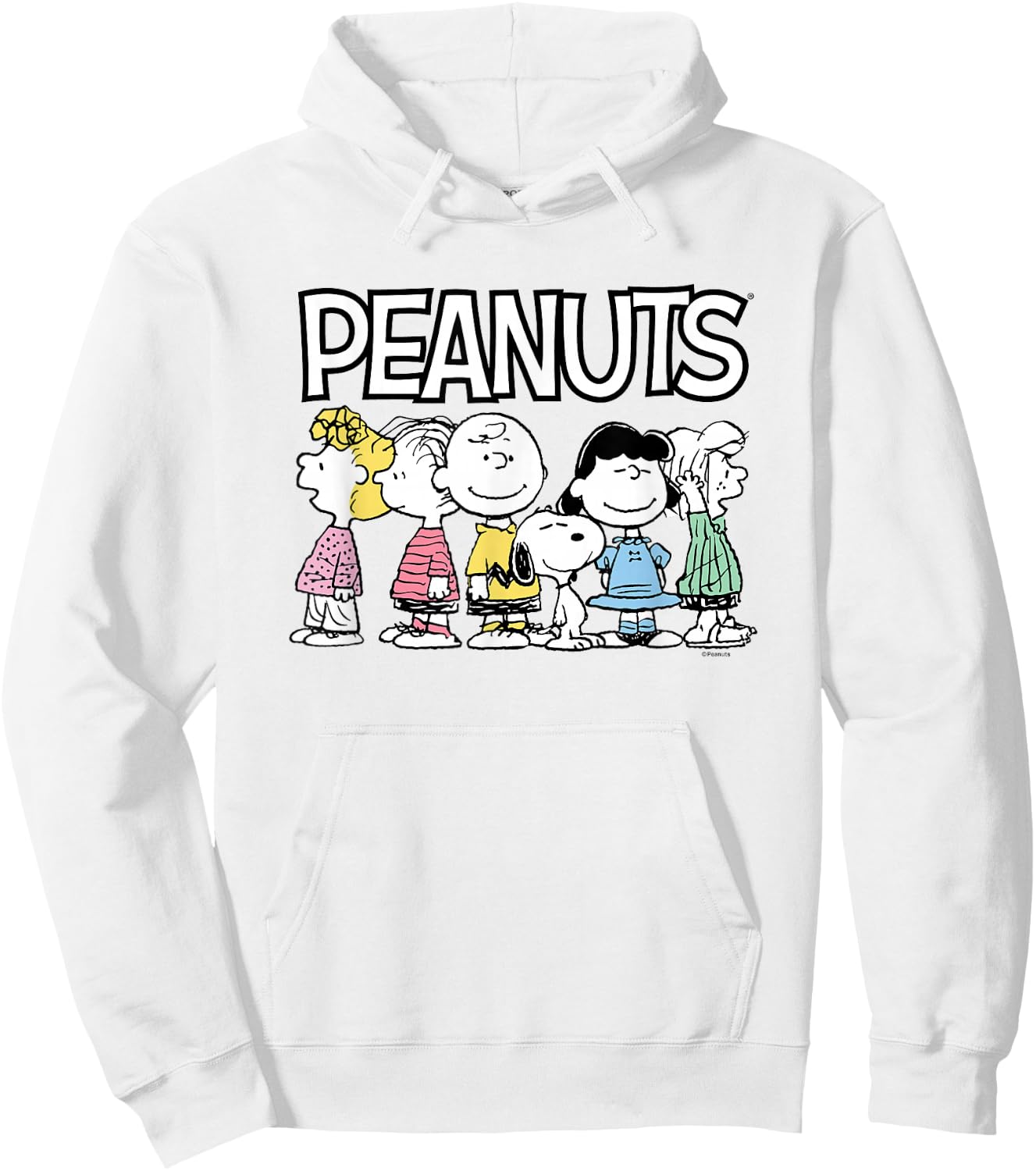 Peanuts - Peanuts Crew for Kids and Adults, Blue, S, Short Sleeve Hoodie - Hoodie | White