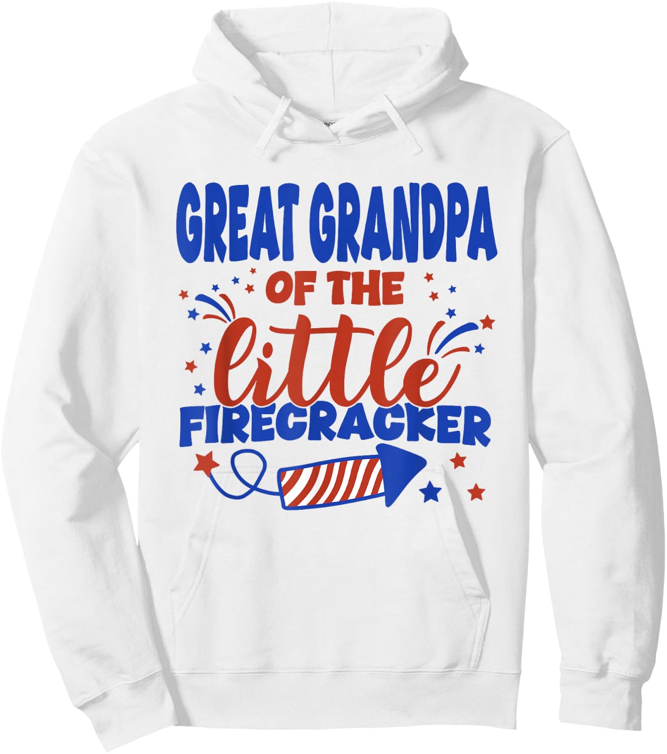 Great Grandpa of The Little Firecracker Fourth of July Hoodie - Hoodie | White