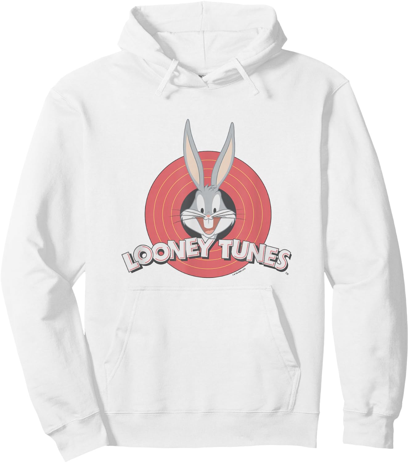 Looney Tunes Bugs Bunny Face Red Rings Portrait Retro Hoodie - Hoodie | White