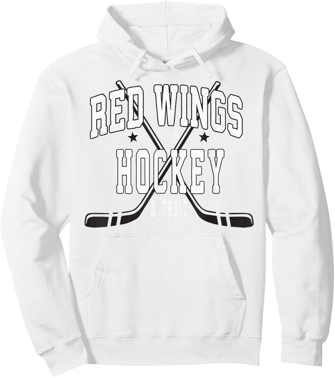 Detroit Red Wings Stars Red Officially Licensed Hoodie - Hoodie | White