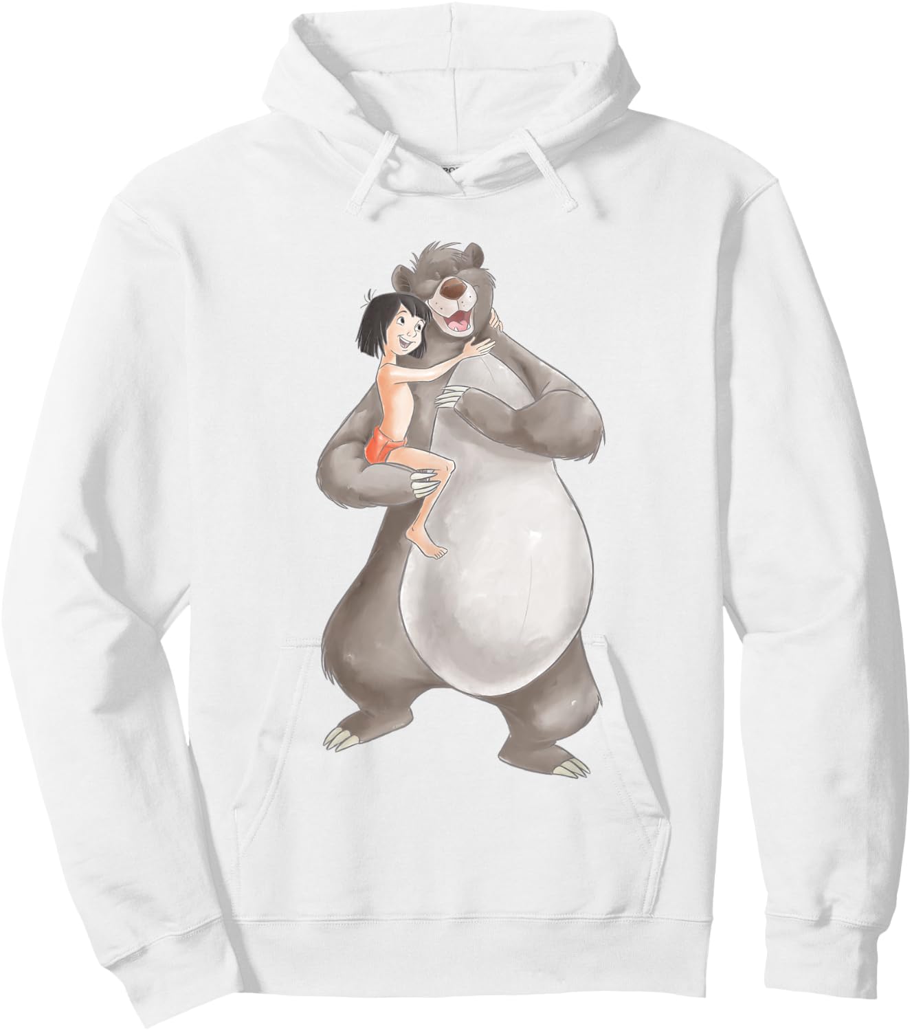 Jungle Book Watercolour Balu And Maugli , white, S Hoodie - Hoodie | White