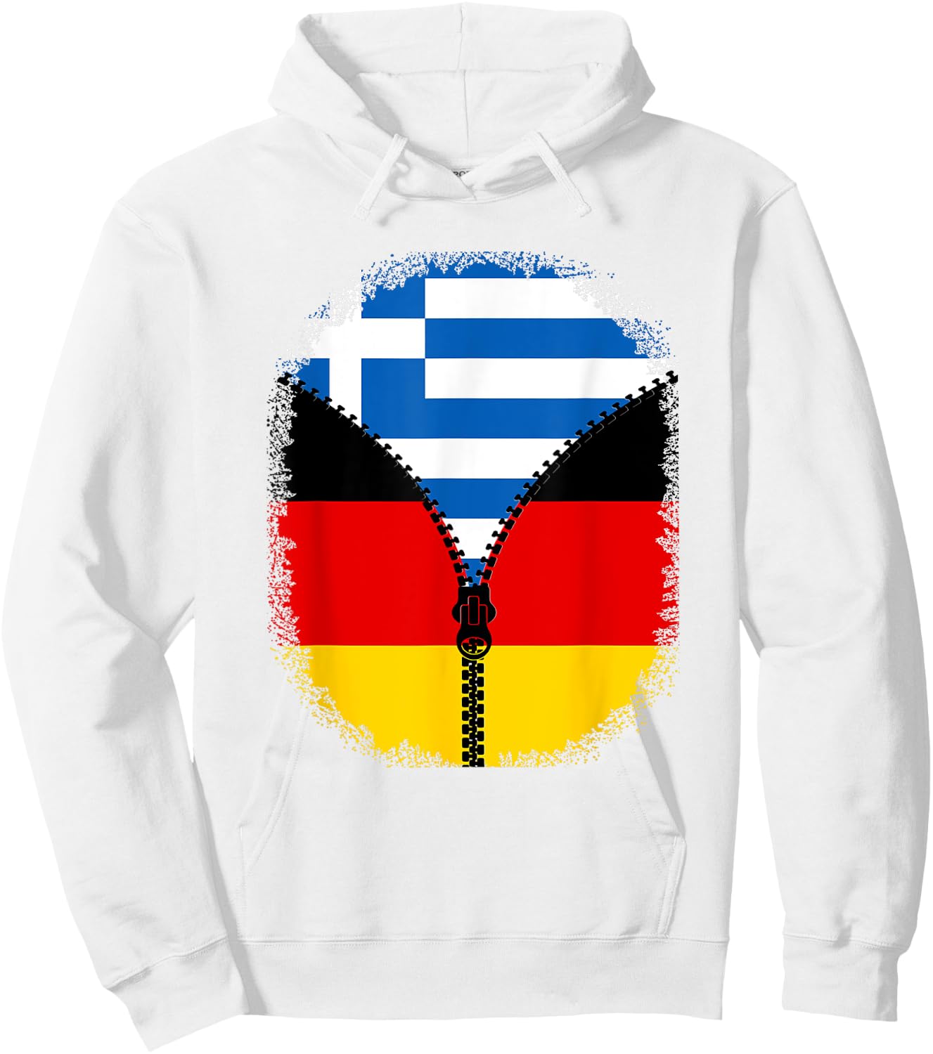 Griechenland Deutschland Flagge Griechisch Deutsch Reißverschluss Hoodie - Hoodie | White