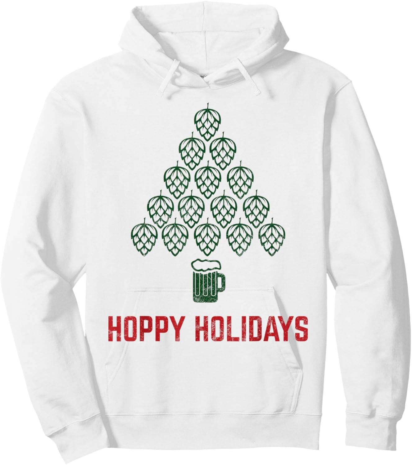 Hoppy Holidays for Hops Beer Drinkers Brewers Hoodie - Hoodie | White