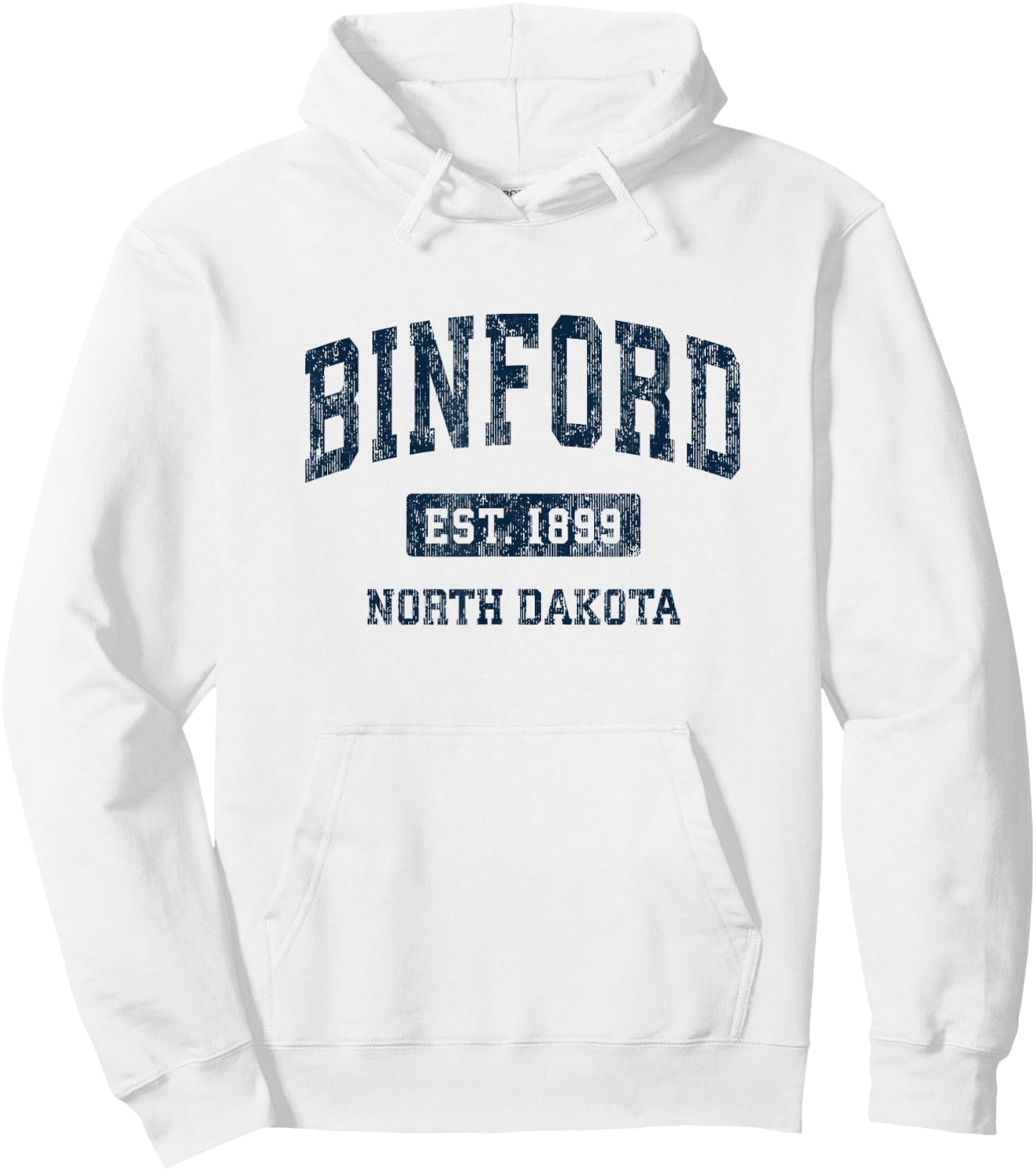 Binford North Dakota ND Vintage Style , gray Hoodie - Hoodie | White