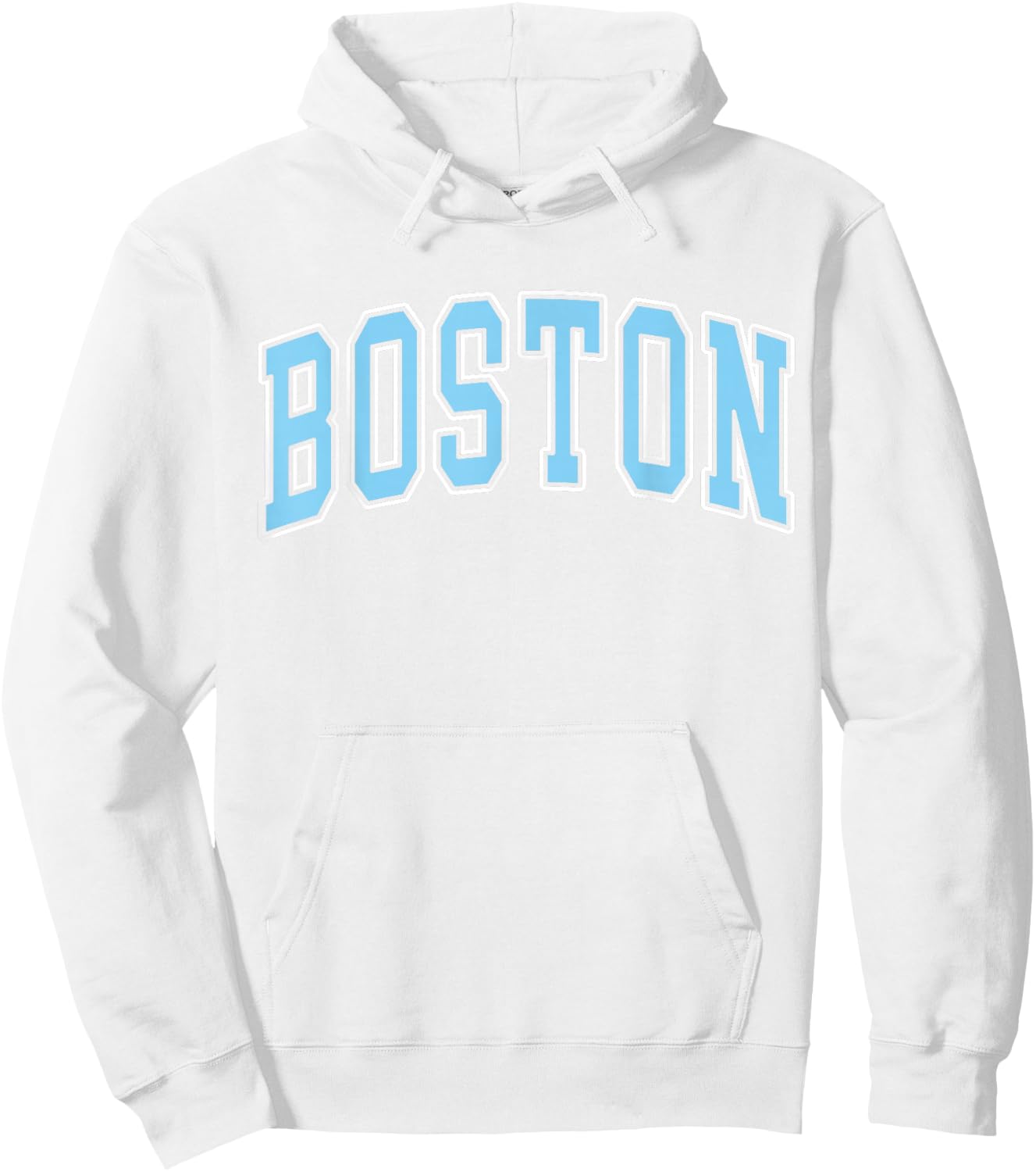 Vintage Cute Pink Baby Blue Boston Outline Arched Girl's Hoodie - Hoodie | White