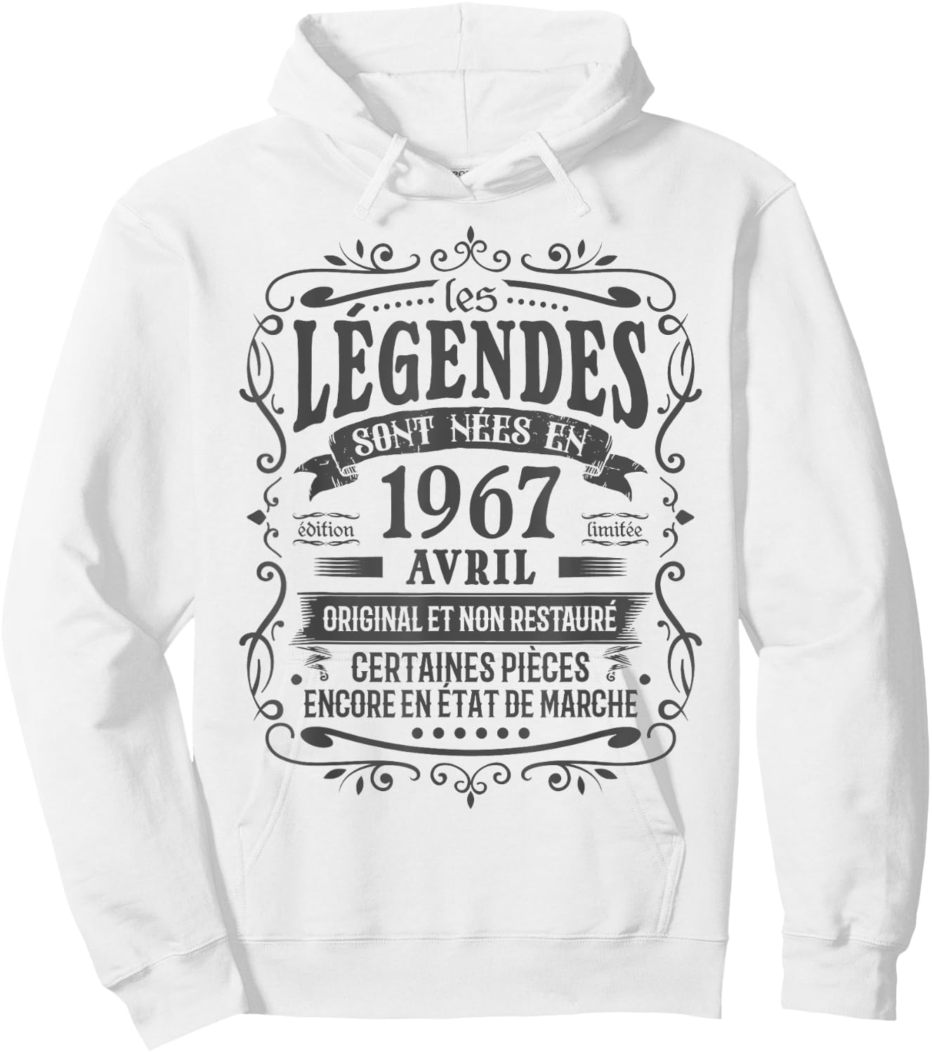 Avril 1967 Anniversaire 58 ans Homme Né En Avril 1967 Humour Hoodie - Hoodie | White