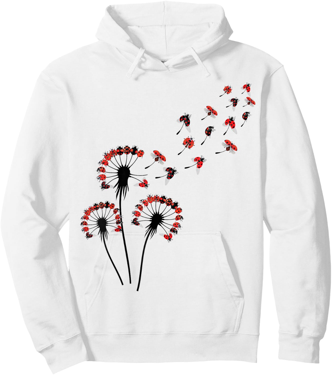 Flower Dandelion Ladybugs Shirt for Ladybug Lover | Ladybug Hoodie - Hoodie | White