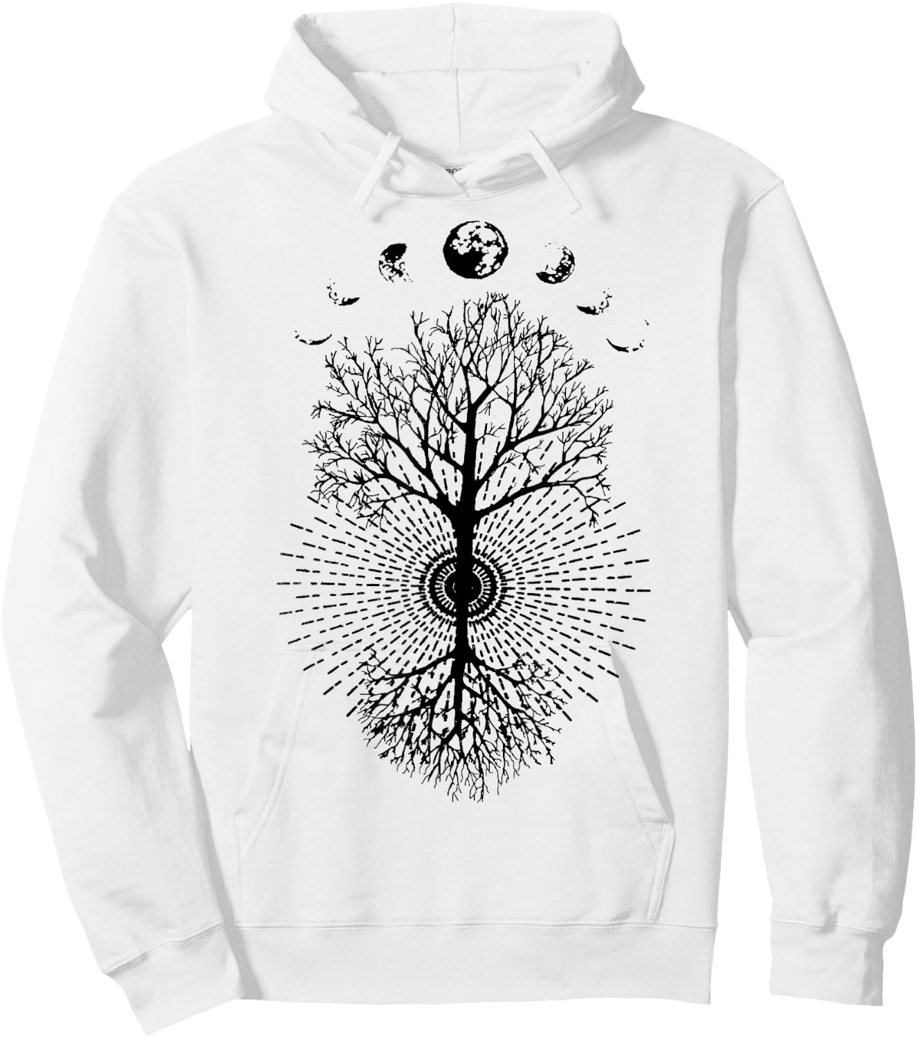Phases of the Moon Tree Shirt Hoodie - Hoodie | White