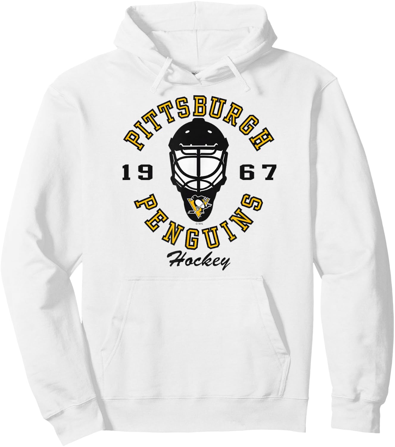Pittsburgh Penguins Hockey Mask Gray Officially Licensed Hoodie - Hoodie | White