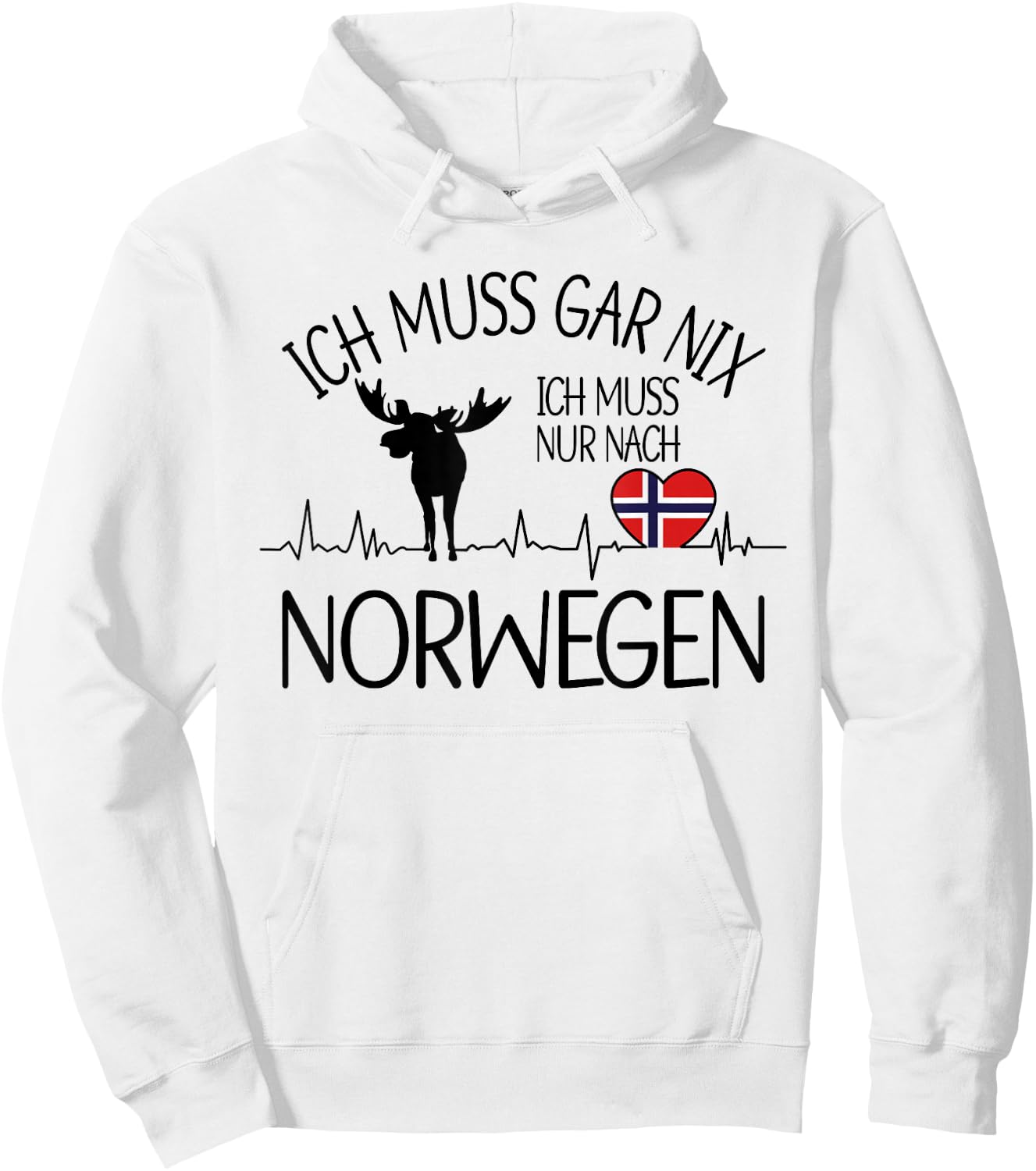 Skandinavien - Skandinavische Designs - Ich Muss Gar Nix Ich Muss Nur Nach Norwegen - Grau - - Kurzarm - - Small - Sommer - Norwegen- und Elchliebhaber Hoodie - Hoodie | White