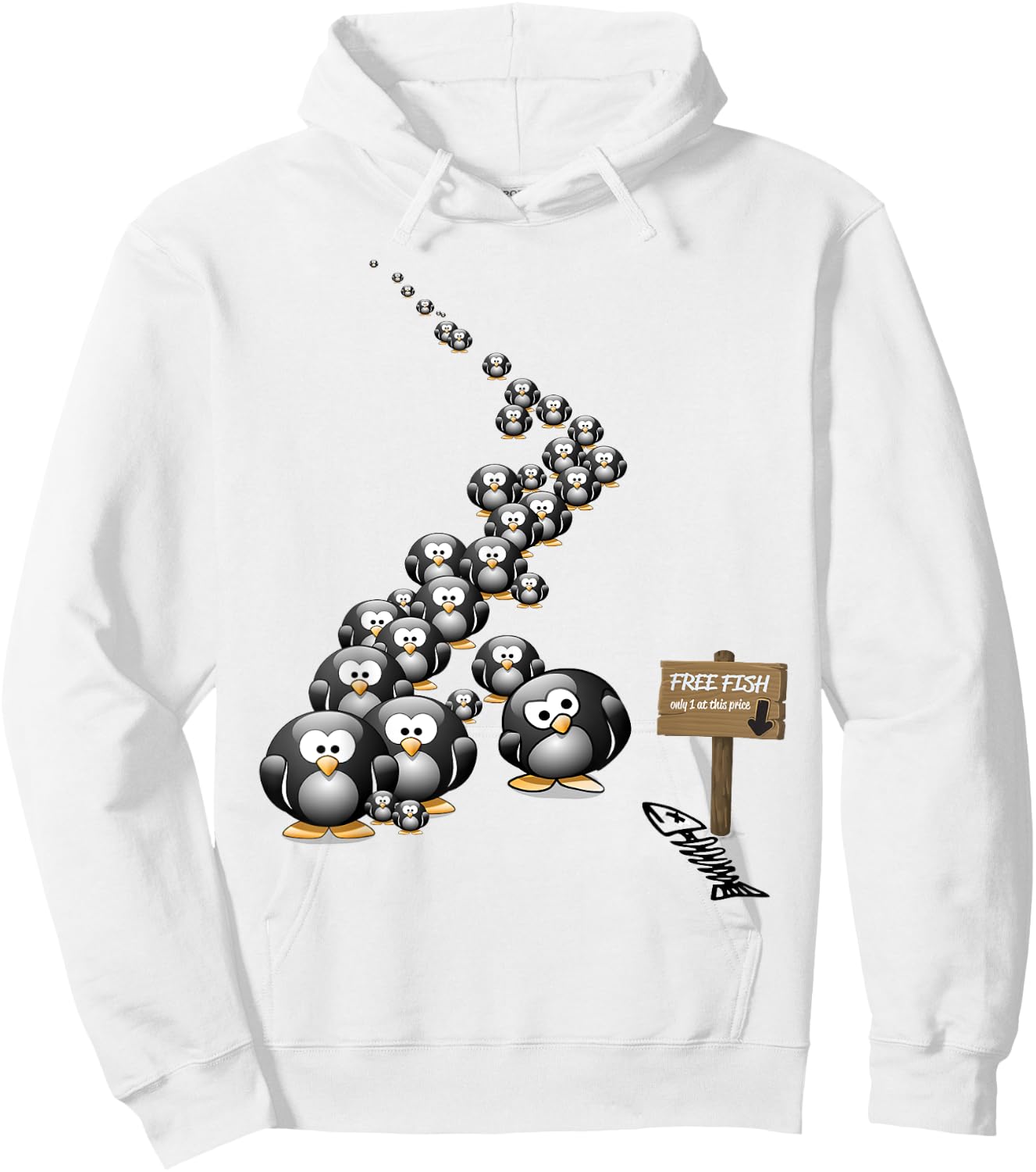 Bait and Switch Penguin Scam Fun Cute Men Women Kids Hoodie - Hoodie | White
