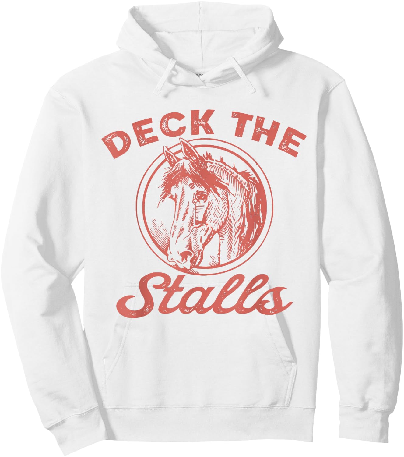 Horse Christmas Deck the Stalls Horse Xmas Horse Lover Xmas Hoodie - Hoodie | White