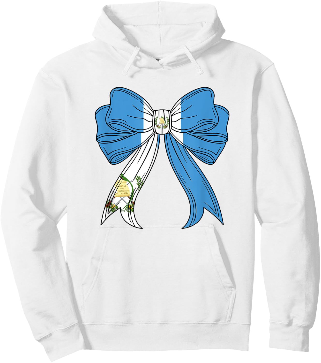 Chapina Guatemalan Women Girls Guatemala Flag Coquette Bow Hoodie - Hoodie | White