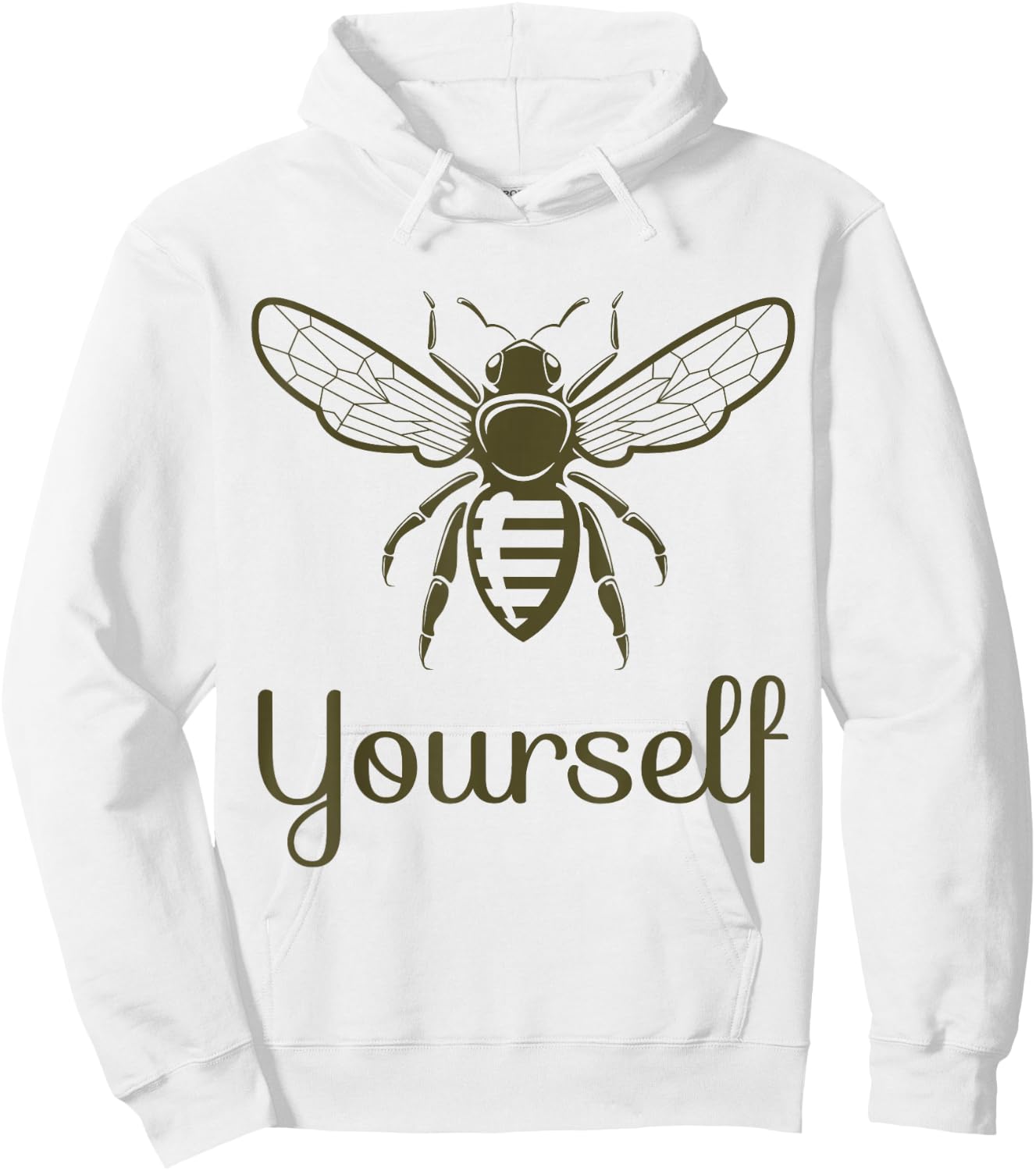 Bee Yourself Yellow Bee Women Positive Message Hoodie - Hoodie | White