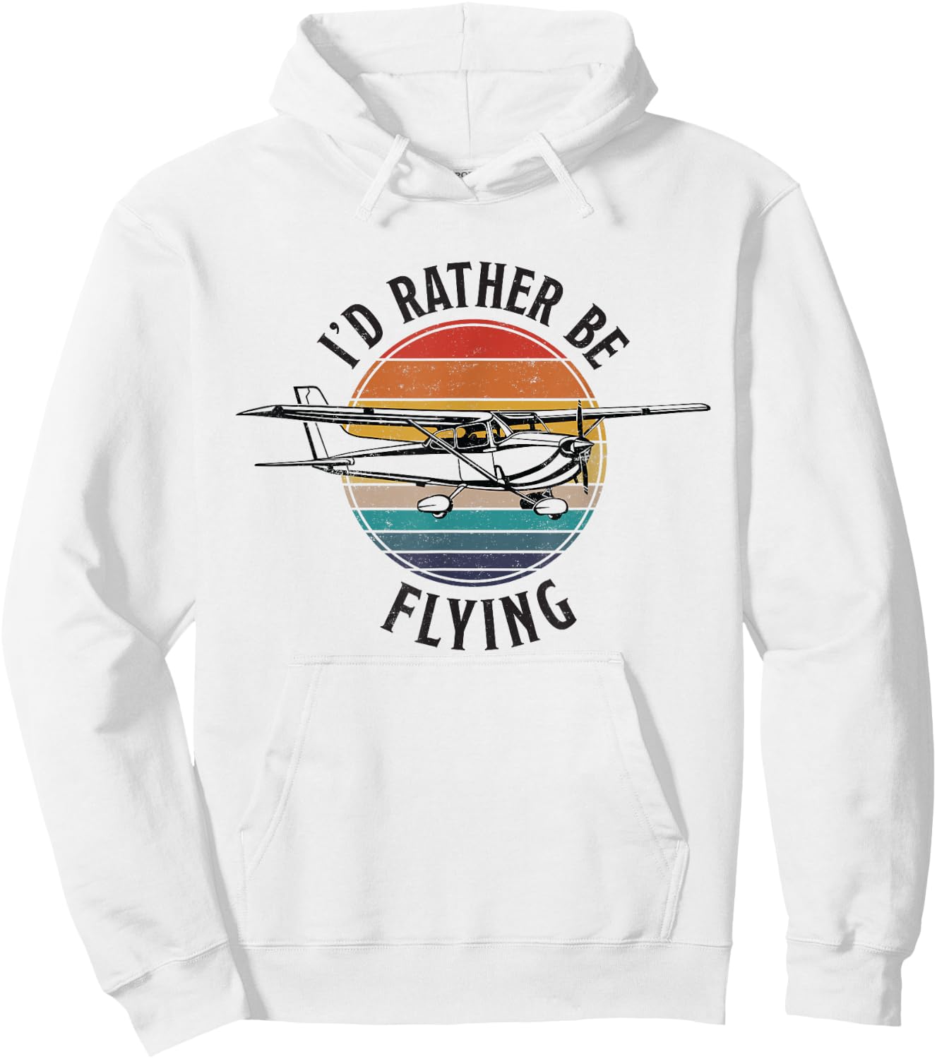The Avid Aviator Cafe Vintage I'd Rather Be Flying C172 Airplane Cool Pilot Grey Hoodie - Hoodie | White