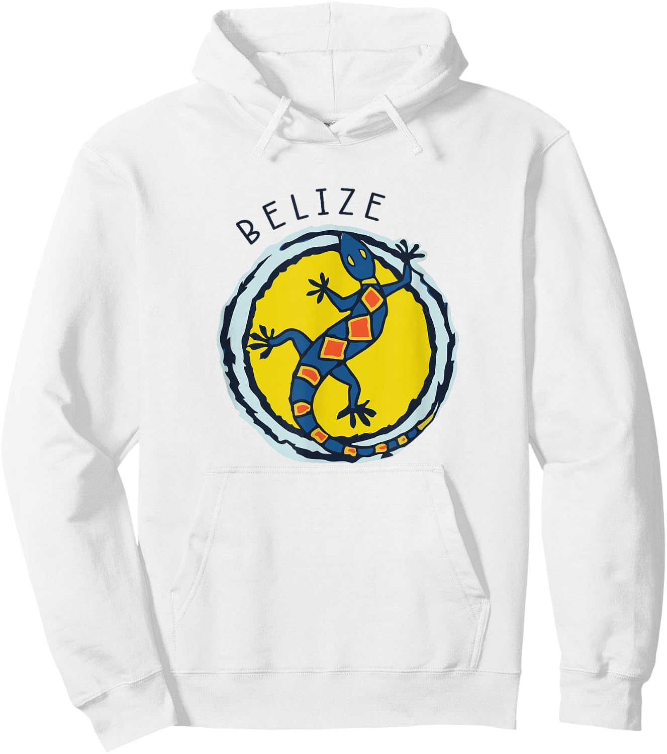 Belize Souvenirs Gecko Graphic Hoodie - Hoodie | White