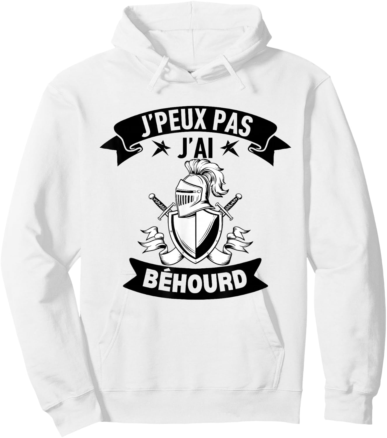 J'Peux Pas J'ai Béhourd Funny Sport Combat Knight Humour , white, S Hoodie - Hoodie | White