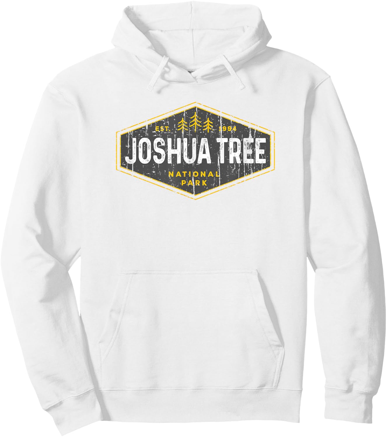 Joshua Tree National Park Vintage Hexagon Hiking retro Hoodie - Hoodie | White