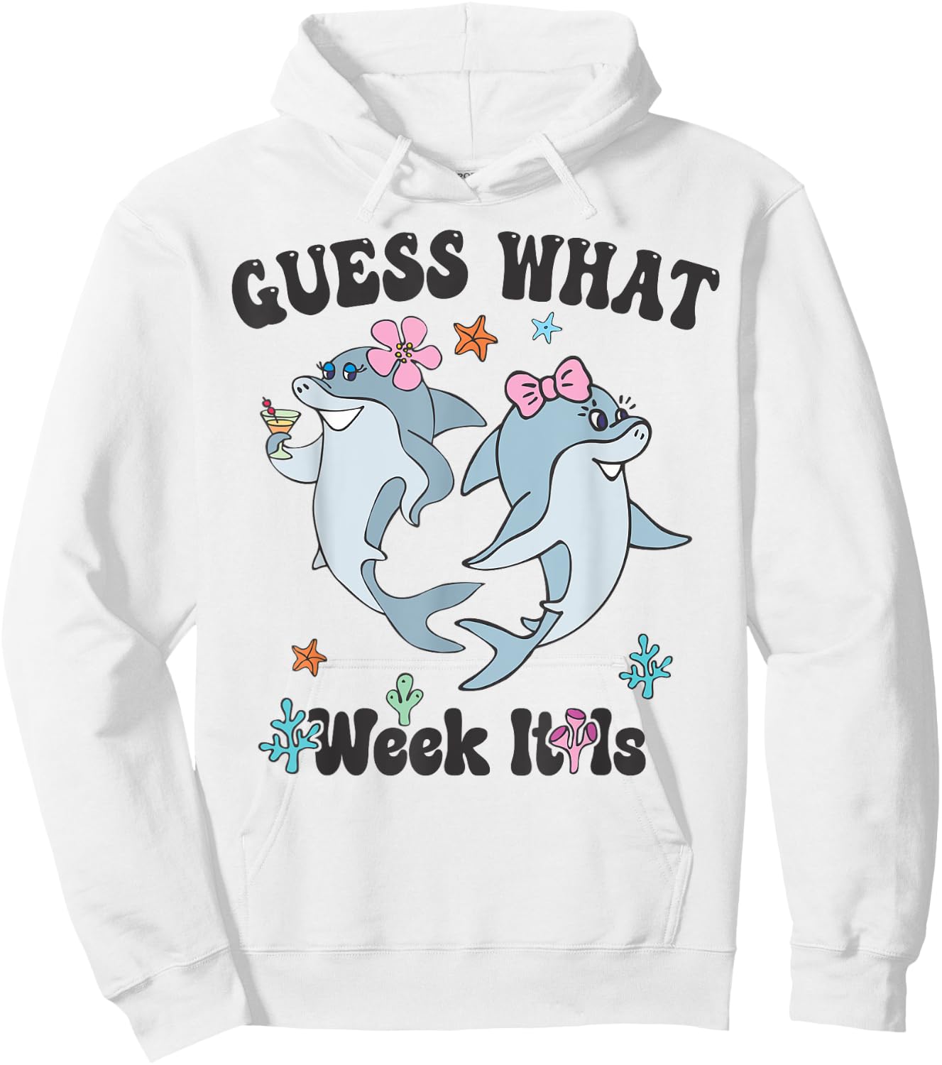Guess What Week It Is Cute Shark Girls & Kids Funny Hoodie - Hoodie | White