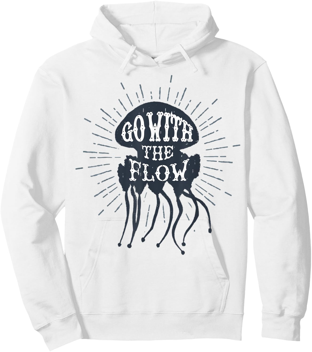 Jellyfish Shirt - Go With the Flow Hoodie - Hoodie | White