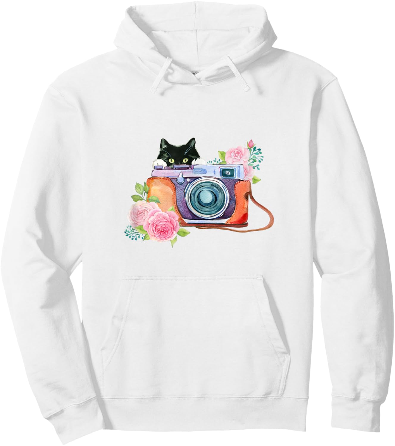 Photography and Cat Lover T Shirt - Photographer Camera Women Girls Kids Hoodie - Hoodie | White