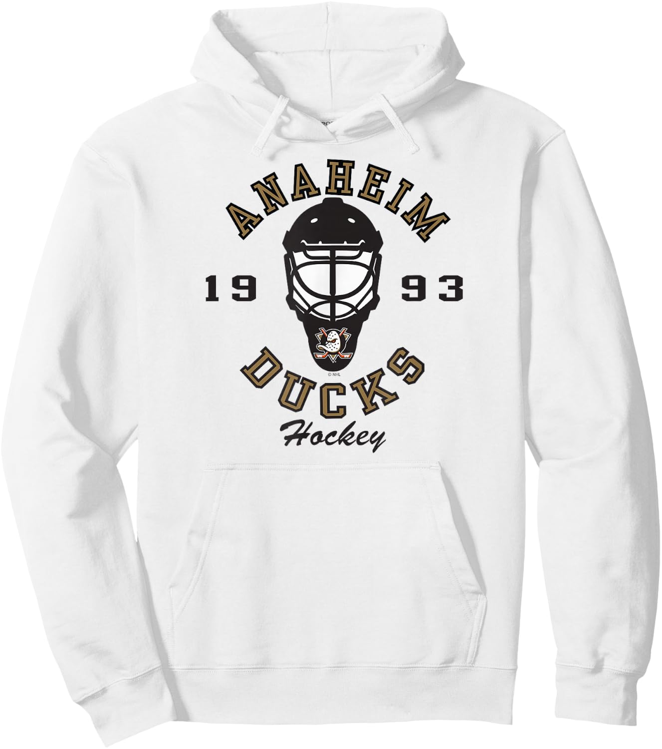 Anaheim Ducks Hockey Mask Orange Officially Licensed Hoodie - Hoodie | White