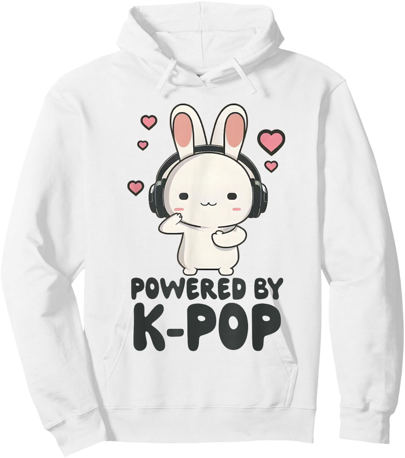 Powered By Kpop Tie Dye Rabbit Merch K-pop Merchandise Hoodie - Hoodie | White