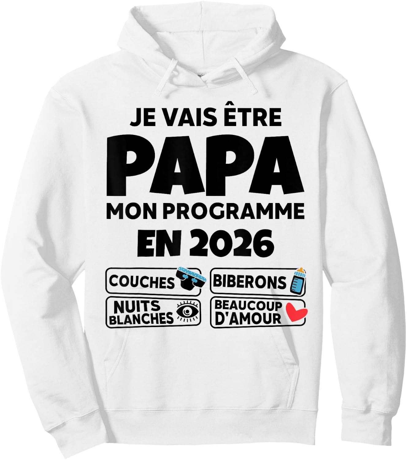 Announcement Future Papa 2026 - Humor and Programme Parent Hoodie - Hoodie | White