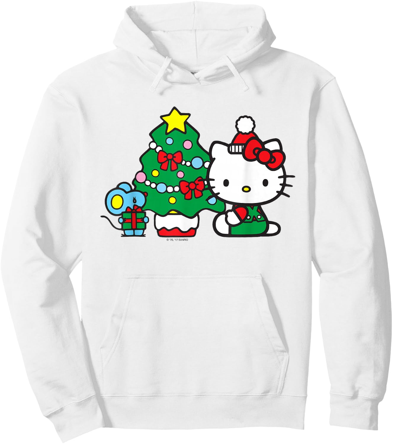 Hello Kitty Christmas Tree Shirt Hoodie - Hoodie | White