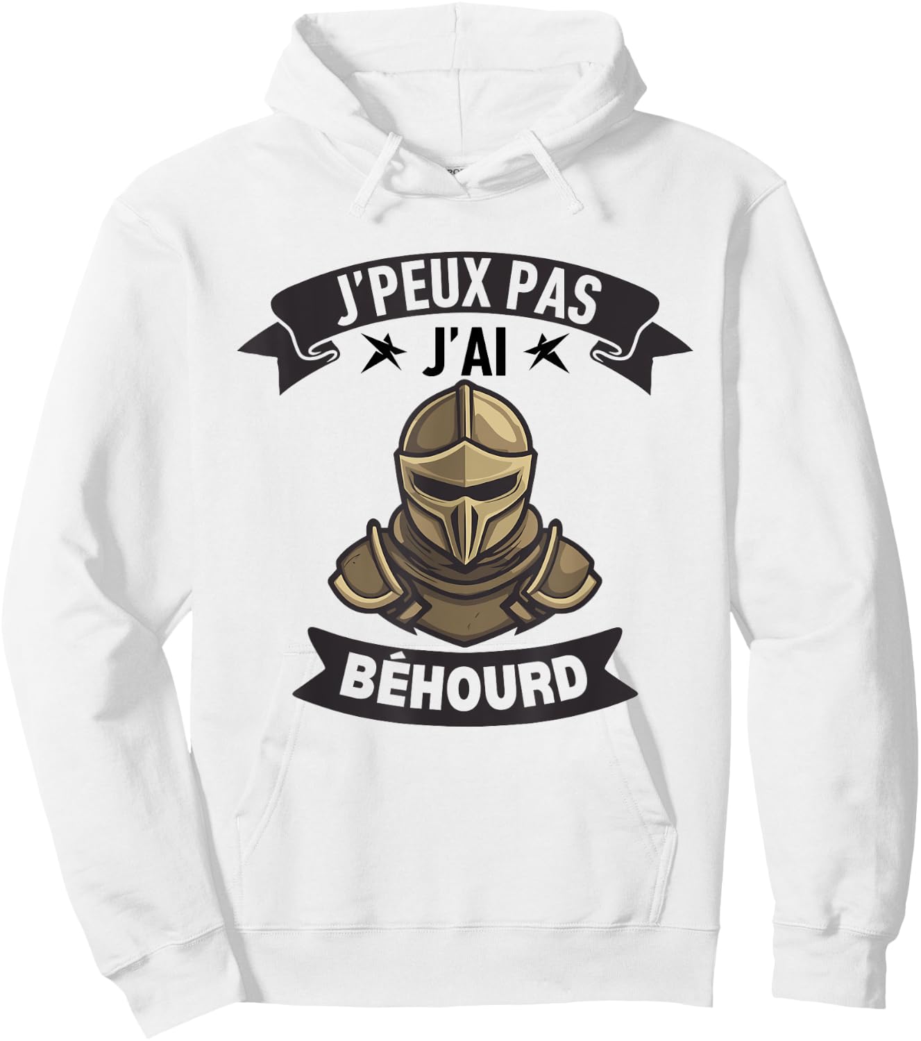 J'Peux Pas J'ai Béhourd Funny Sport Combat Knight Humour , white, S Hoodie - Hoodie | White