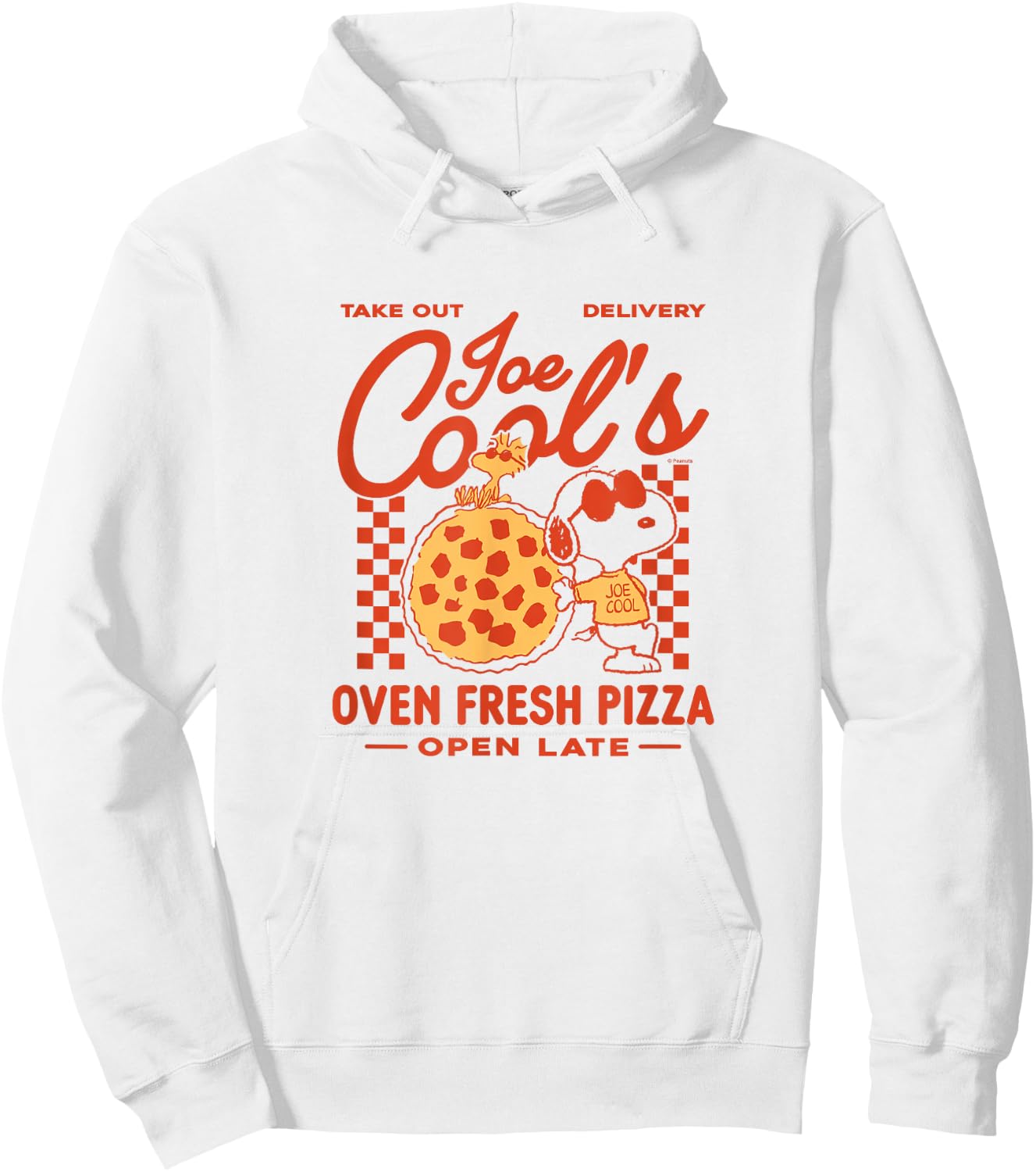 Peanuts - Joe Cool Pizza Hoodie - Hoodie | White