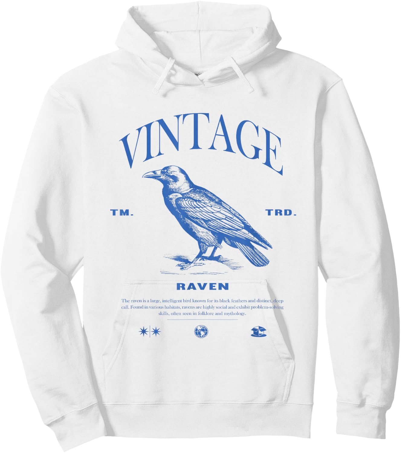 Raven Vintage Hoodie - Hoodie | White