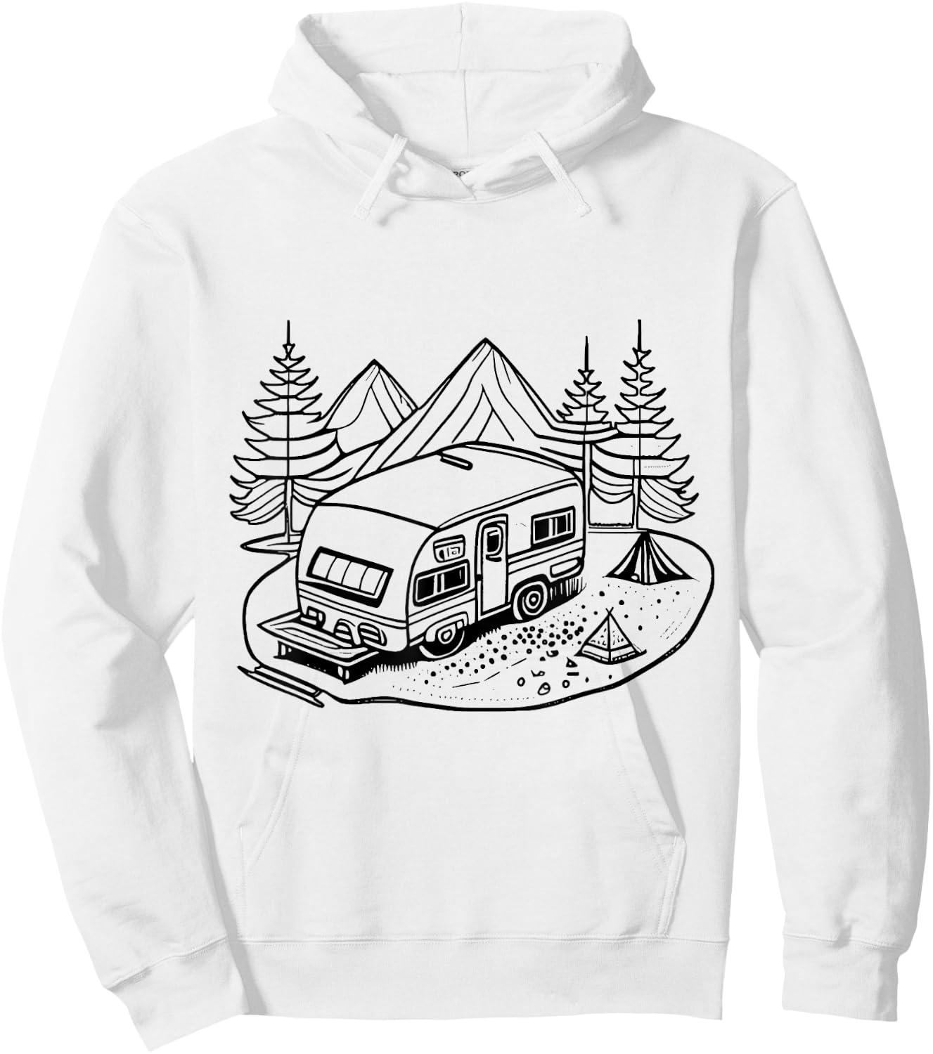 Coloring camping caravan and painting them yourself Hoodie - Hoodie | White